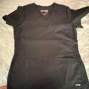 Grey's Anatomy Black V-Neck Scrub Top with Stretch